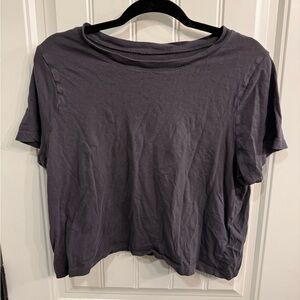 Madewell Gray Relaxed Crop Tee